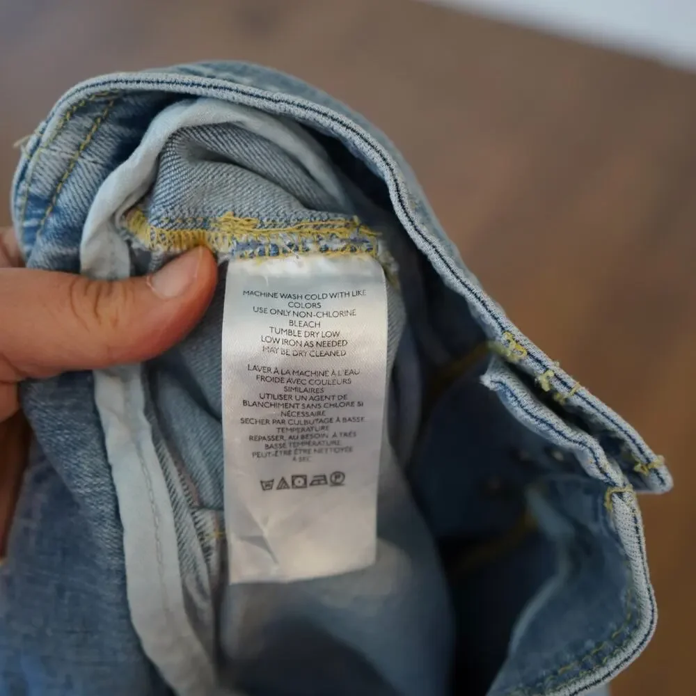 Free People We The Free Tex Slim High Rise Button Fly Jeans Women's 25‎ Blue Y2K